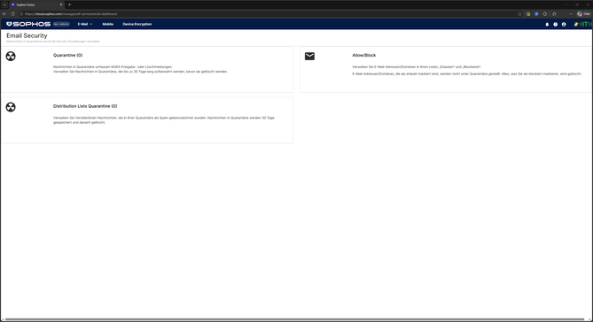 Sophos Mailsecurity Dashboard